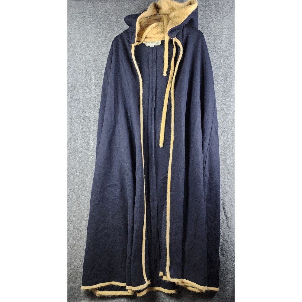 Young Innocent by Arpeja Hooded Cape Size 5 Black Gold Vintage 70s Cloak